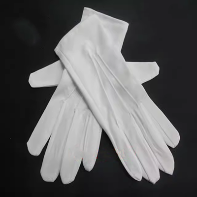 Trắng nghi thức làm việc nylon polyacrylic ba sườn thân bảo vệ chịu mài mòn quân sự diễu hành chơi găng tay unisex dày găng tay bảo hộ lao động