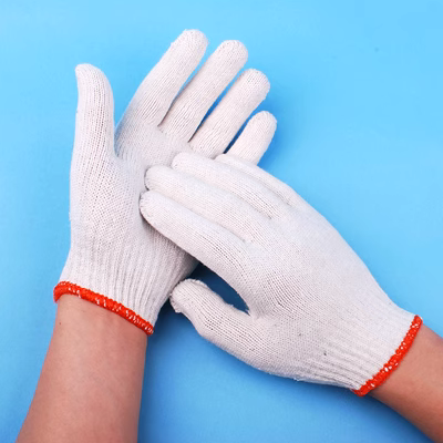 Găng tay Cotton Line Găng tay lao động Găng tay làm việc bằng sợi bông trắng đeo -Resistant và bảo vệ dày găng tay da hàn