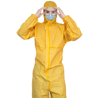Quần áo bảo hộ lao động chống ăn mòn axit và kiềm Jieanlai phòng thí nghiệm hóa chất độc hại quần áo bảo hộ hóa học quần áo chống hóa chất một mảnh quần áo chống axit quần bảo hộ túi hộp găng tay bảo hộ lao dộng