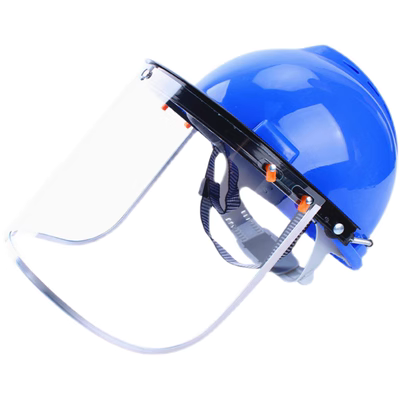 Tấm che bảo vệ với mũ bảo hiểm an toàn tại công trường xây dựng chống va đập trong suốt mài và cắt đai hàn bảo vệ mặt nạ mắt kính bảo hộ