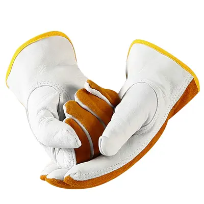 Bao tay da hàn 2 lớp hàn công nghiệp Găng tay thợ hàn ngắn mềm bảo vệ bàn tay Găng tay bảo hộ thợ hàn găng tay cao su bảo hộ