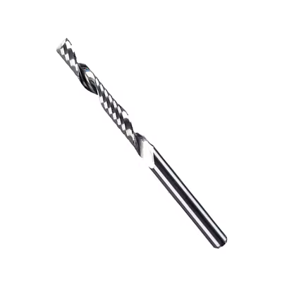 Đức nhập khẩu 3.175m lưỡi dao phay xoắn ốc đơn dao khắc acrylic mật độ bảng đường kính thay đổi máy khắc công cụ mũi phay cnc dao phay gỗ cnc