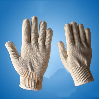 Găng tay bông màu vàng sợi găng tay bảo hộ lao động chống mài mòn chống trơn trượt dày làm việc của công nhân bảo hộ lao động nhà máy bán hàng trực tiếp găng tay sợi