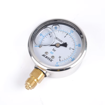 Đồng hồ đo áp suất chống sốc ACUTEK xuất khẩu chính hãng YN60 16bar G1/4B đồng hồ đo áp suất thủy lực chống va đập và chống sốc đồng hồ hơi khí nén đồng hồ đo áp suất