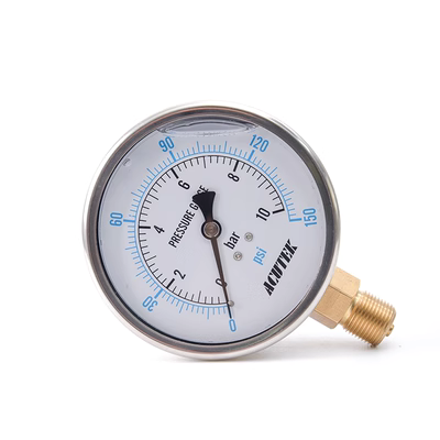 Đồng hồ đo áp suất chống sốc ACUTEK YN100 16bar G1 2 áp suất dầu thủy lực chống sốc đồng hồ đo áp suất chống sốc đồng hồ áp suất 3 kim kiểm định đồng hồ áp suất