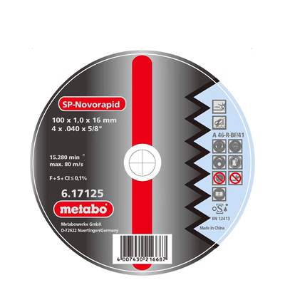 Metabo Metabo 100/125 / 150mm thép không gỉ cắt tấm mài đá mài tấm mài góc kim loại máy khoan tay