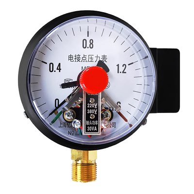 đồng hồ áp suất gas Tiếp xúc điện đồng hồ đo áp suất YXC-100 hỗ trợ từ tính 0-40mpa điều khiển nước máy bơm nước chuyển đổi chân không 0-1.6MPA đồng hồ áp suất 3 kim đồng hồ đo áp suất