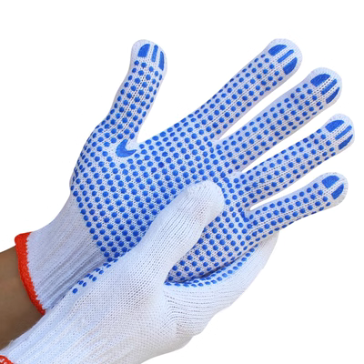 Jiahu điểm bảo hộ lao động găng tay nhựa dày điểm hạt găng tay keo trắng găng tay sợi chống trượt sợi bông bền găng tay bảo vệ găng tay chống nhiệt găng tay bảo hộ phủ cao su