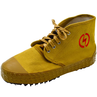 Chính hãng Jinbuan 5kv/10kv thợ điện giày giày cách nhiệt cao-top vải thoáng khí màu vàng ấm áp giày thợ điện cao su giày day bao ho lao dong giày bảo hộ siêu nhẹ