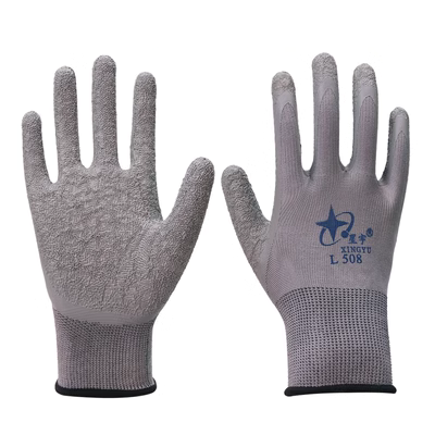 Găng tay bảo hộ lao động Xingyu chính hãng phủ PU518 chống trượt chống tĩnh điện phủ polyester lòng bàn tay màu xám bao bì thoải mái thoáng khí găng tay sợi bao tay bảo hộ