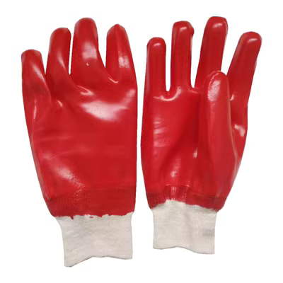 găng tay thợ hàn Găng tay tẩm nhựa chống dầu màu đỏ trực tiếp bảo hộ lao động Găng tay bảo hộ cao su công nghiệp dán hoàn toàn chống axit và kiềm dày găng tay cao su bảo hộ găng tay bảo hộ chống nước