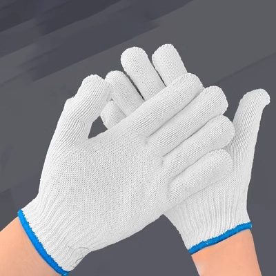 Găng tay sợi bông trắng 500g chụp đèn bông mã hóa công việc Găng tay gạc bông bảo vệ chống mài mòn Găng tay bảo hộ lao động công trường bền găng tay chống cháy