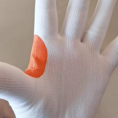 Găng tay nylon màu trắng, thoáng khí, ôm sát, nhúng cao su, gia cố, không bụi, có kết cấu nano, mỏng và dày găng tay cao su bảo hộ găng tay cách nhiệt