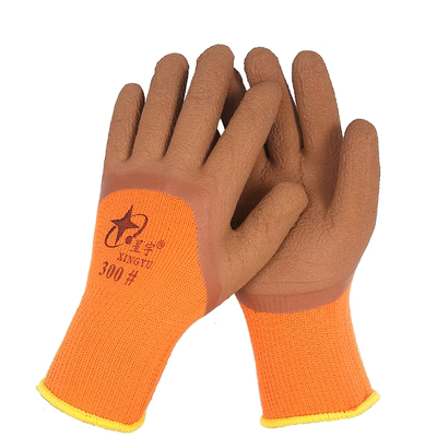 Găng tay bảo hộ lao động cao su chịu nhiệt Xingyu FL300 terry plus nhung găng tay giữ nhiệt nhúng PVC chống mài mòn dày chống lạnh găng tay thợ hàn