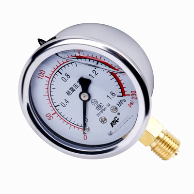 Đồng hồ đo áp suất chống sốc bằng thép không gỉ YN60 1.6MPa đồng hồ đo áp suất dầu thủy lực áp suất nước đồng hồ đo áp suất không khí chống sốc đồng hồ đo chân không xuyên tâm đồng hồ áp suất chân không đồng hồ đo chân không