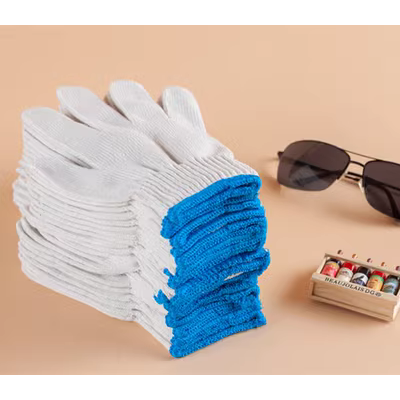 Găng tay Cotton Line Găng tay lao động Găng tay làm việc bằng sợi bông trắng đeo -Resistant và bảo vệ dày găng tay da hàn
