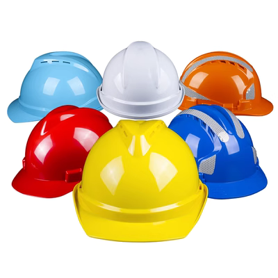 Trang web xây dựng mũ bảo hiểm an toàn tùy 
            chỉnh mũ bảo hiểm đệm dày tiêu chuẩn quốc gia có khắc nút xoay có mũ trùm đầu màu xanh LA quản lý loại W chống va đập mũ bảo hộ công trường
