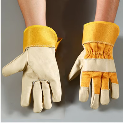 Jiahu dài lớp đầu tiên da bò tay áo vải hàn găng tay hàn bền chịu nhiệt độ cao xử lý găng tay cách nhiệt găng tay chống nóng bao tay cách nhiệt