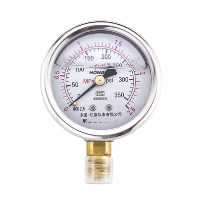 Bán hàng trực tiếp tại nhà máy Đồng hồ đo áp suất chống sốc và chống sốc dụng cụ Hongqi YTN-60 0-1MPa Đồng hồ đo áp suất chứa đầy dầu đồng hồ đo áp suất chân không điện tử đồng hồ điều chỉnh áp suất khí