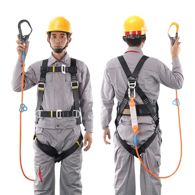 Đai an toàn khi làm việc trên cao Dây an toàn ngoài trời toàn thân năm điểm Đai an toàn bảo vệ thắt lưng polyester AD8611 móc dây an toàn đai bảo hộ