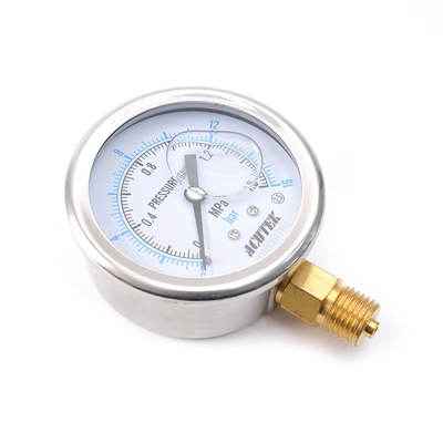 đồng hồ đo áp suất chân không điện tử Đồng hồ đo áp suất chống sốc ACUTEK YN60 1.6mpa M14 * 1.5 đồng hồ đo áp suất thủy lực chống va đập và chống sốc đồng hồ đo ap suat đồng hồ đo áp suất khí nén