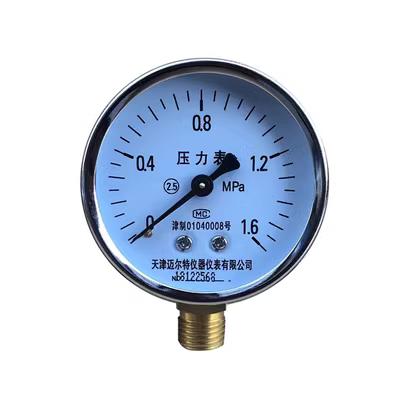 Thiên Tân Maierte Y-60 thông thường đồng hồ đo áp suất 1.6MPA đồng hồ đo áp suất nước đồng hồ đo áp suất không khí nồi hơi ống đồng hồ đo áp suất xuyên tâm đồng hồ đo áp suất khí nén đồng hồ đo áp suất chân không