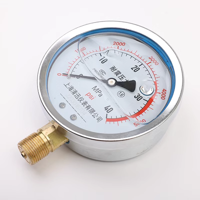 YN100 chống sốc chống rung áp suất dầu 0-1.6MPA đo áp suất âm chân không đo áp suất nước đo đồng hồ đo áp suất âm