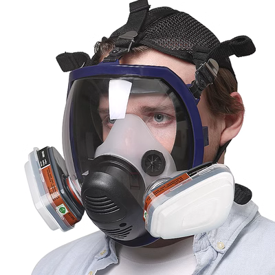 Mặt nạ phòng độc phun sơn khí hóa học chống thuốc trừ sâu độc mặt nạ che kín mặt đặc biệt chống khói mặt nạ chống bụi mặt nạ lọc độc