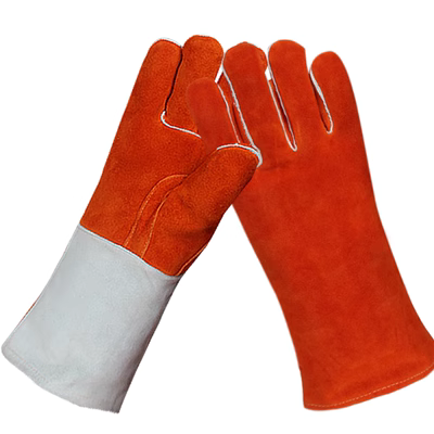 găng tay sợi trắng Găng tay hàn da bò toàn thân dài Jiahu bảo hộ lao động bền bỉ chịu nhiệt độ cao và găng tay hàn cách nhiệt găng tay vải bảo hộ găng tay chống nhiệt