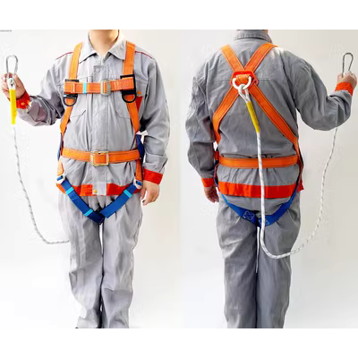 Đai an toàn phong cách châu Âu dây đai an toàn toàn thân năm điểm toàn thân ở độ cao cao móc đôi túi đệm đai an toàn dây an toàn leo trụ điện